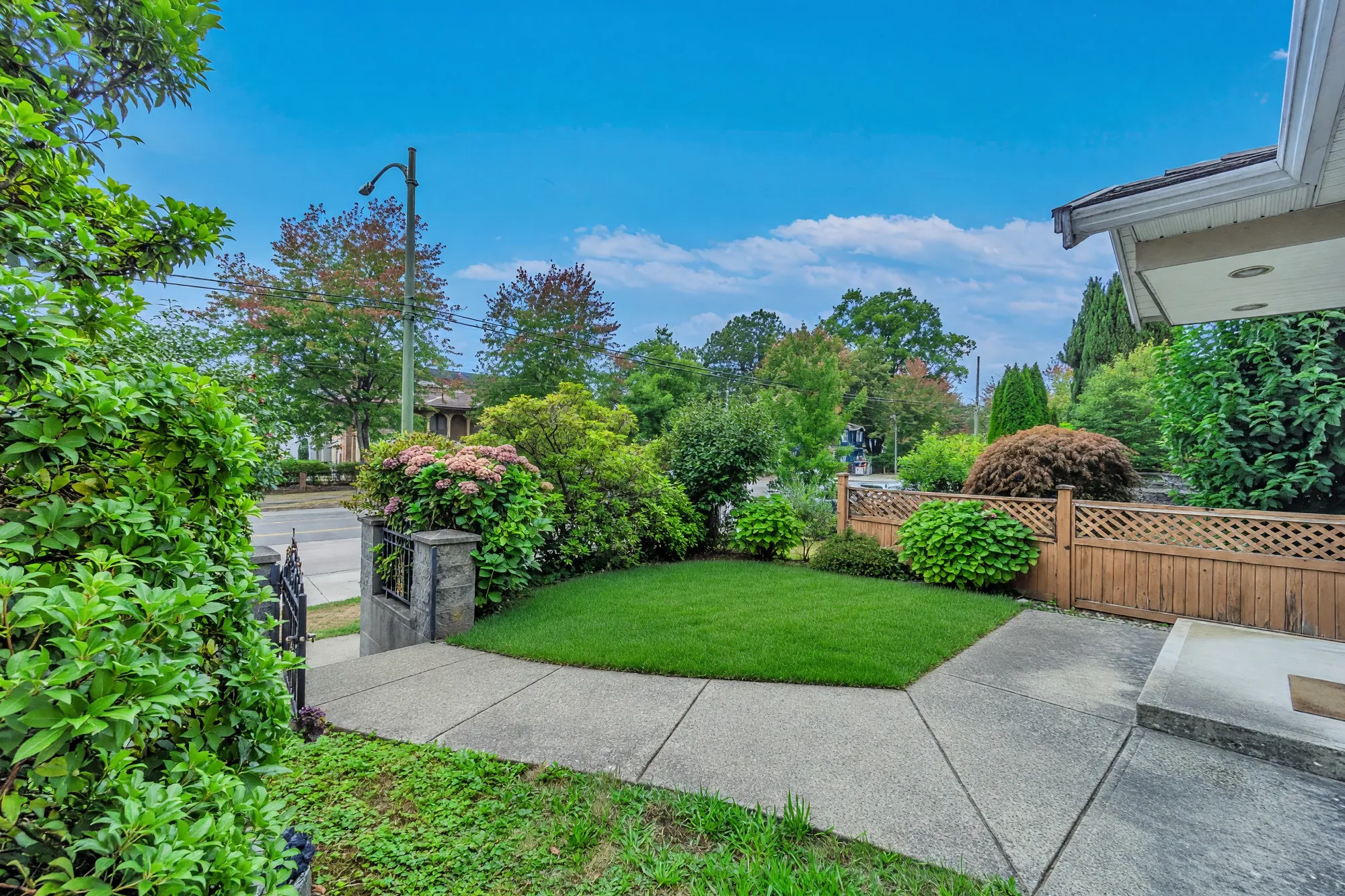 The front garden and walk from the street